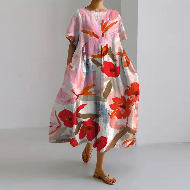 VALENTINA | Robe d'Été Fleurie avec Coupe Flatteuse et Liberté de Mouvement