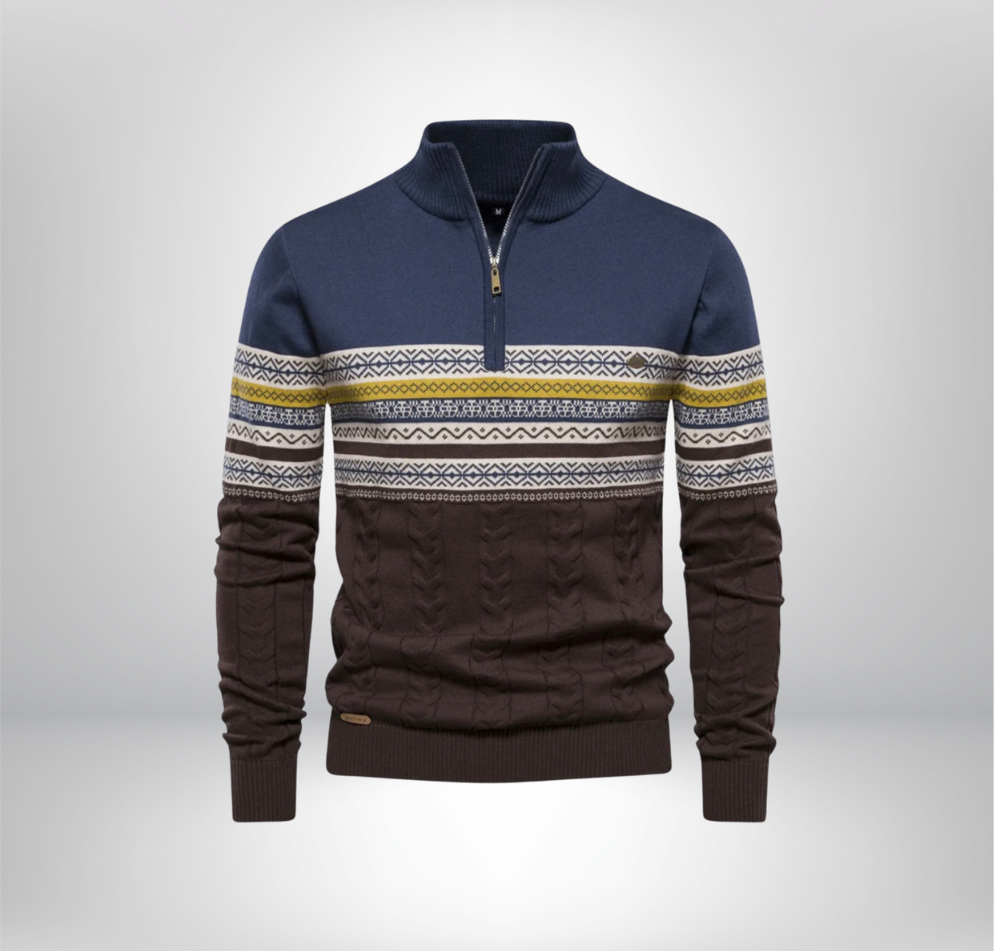 Alpina - Pull en coton à col zippé