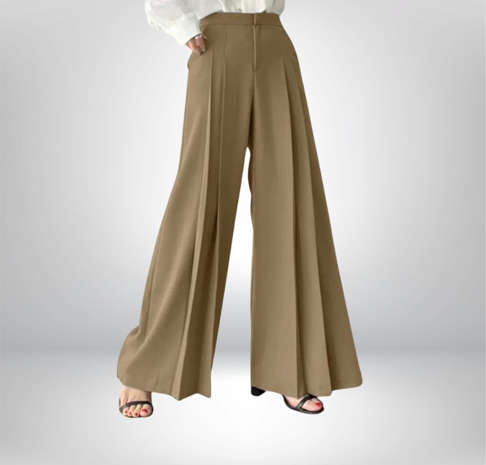 Patricia | Pantalon Plissé à Jambes Larges