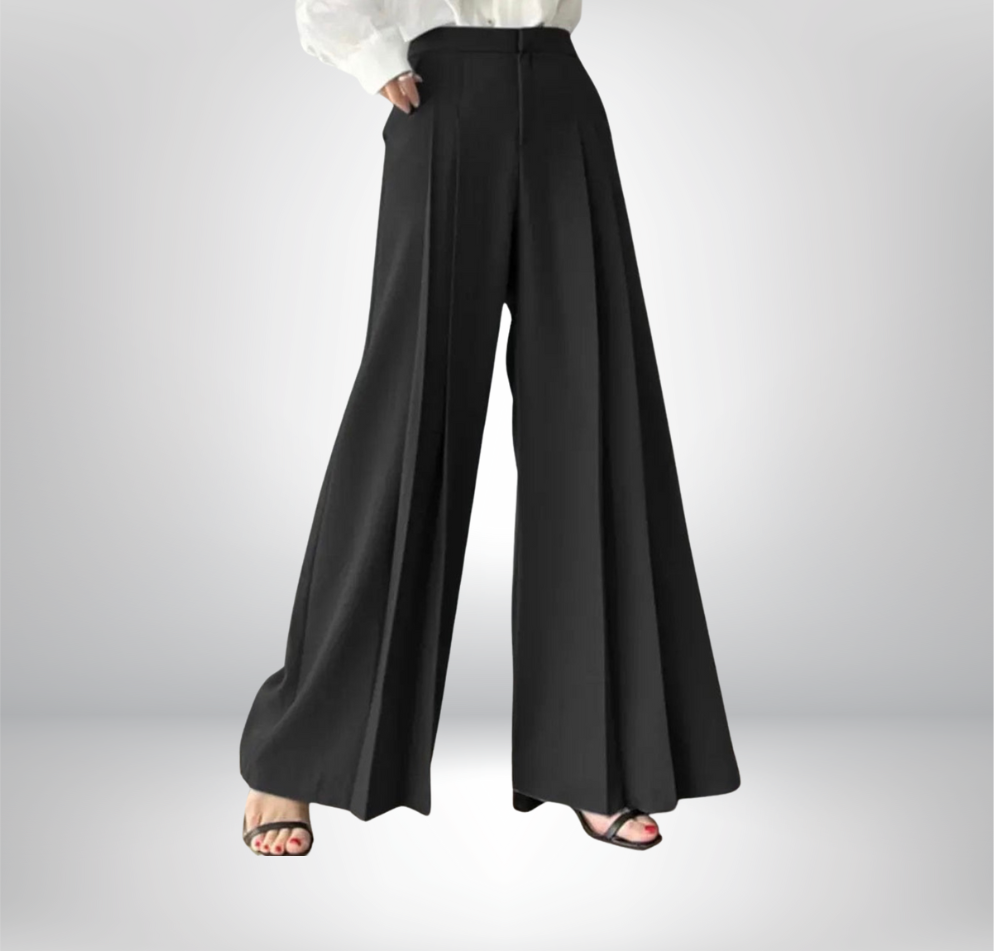 Patricia | Pantalon Plissé à Jambes Larges
