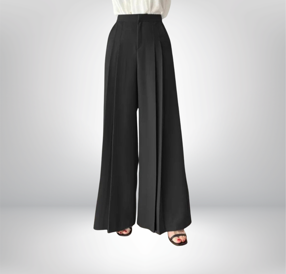 Patricia | Pantalon Plissé à Jambes Larges
