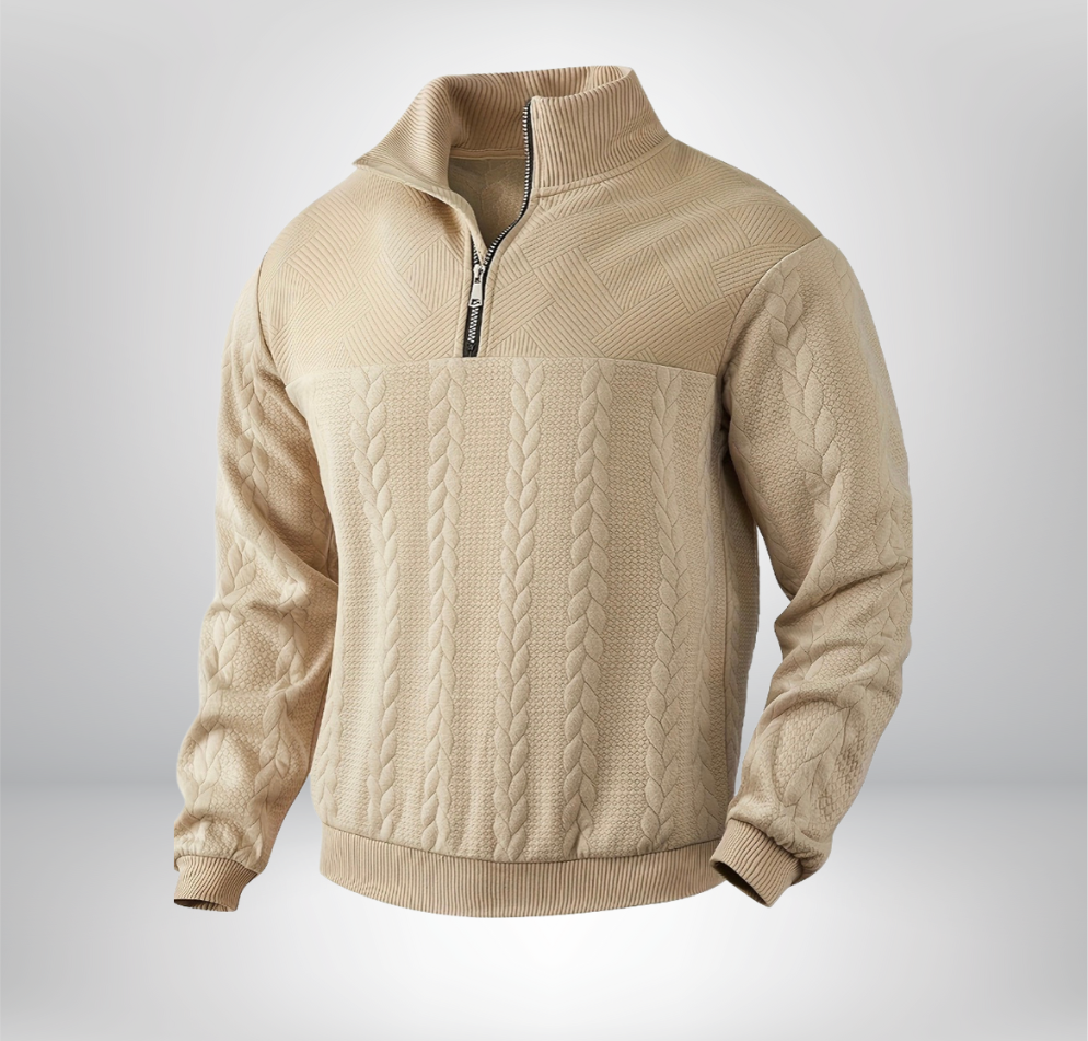 Rafael - Pull vintage zippé pour homme