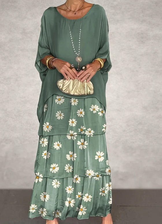 Caroline | Robe Maxi Ă Col Rond Ample