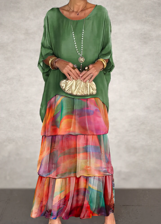 Caroline | Robe Maxi Ă Col Rond Ample