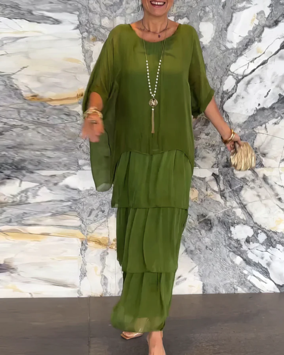 Caroline | Robe Maxi Ă Col Rond Ample