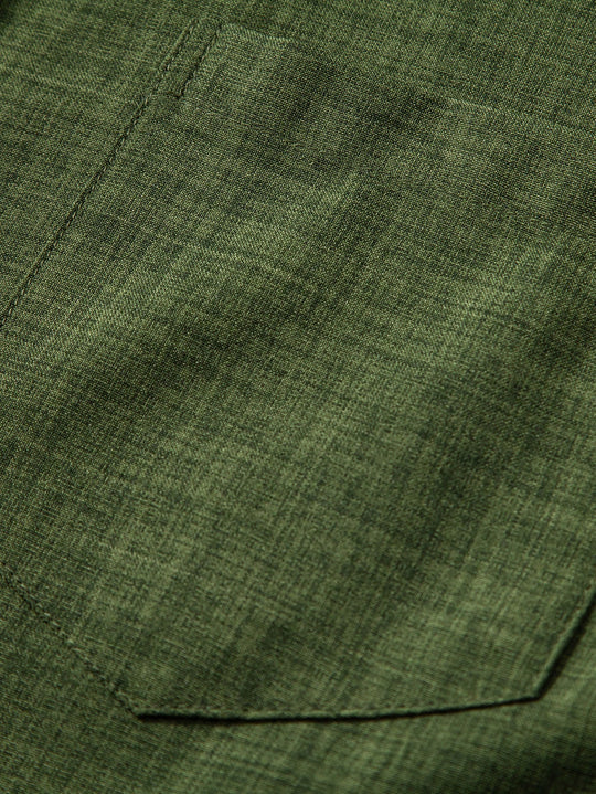 Chemise à manches courtes à col officier & pantalon droit en lin
