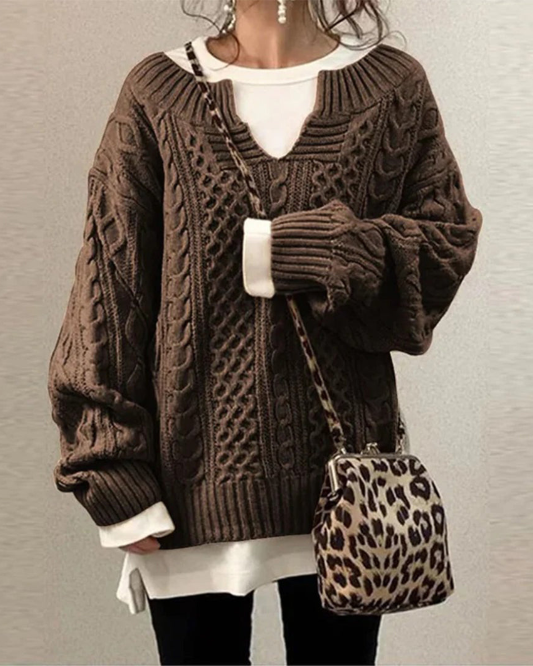 Bianca - Pull oversize en maille avec motif