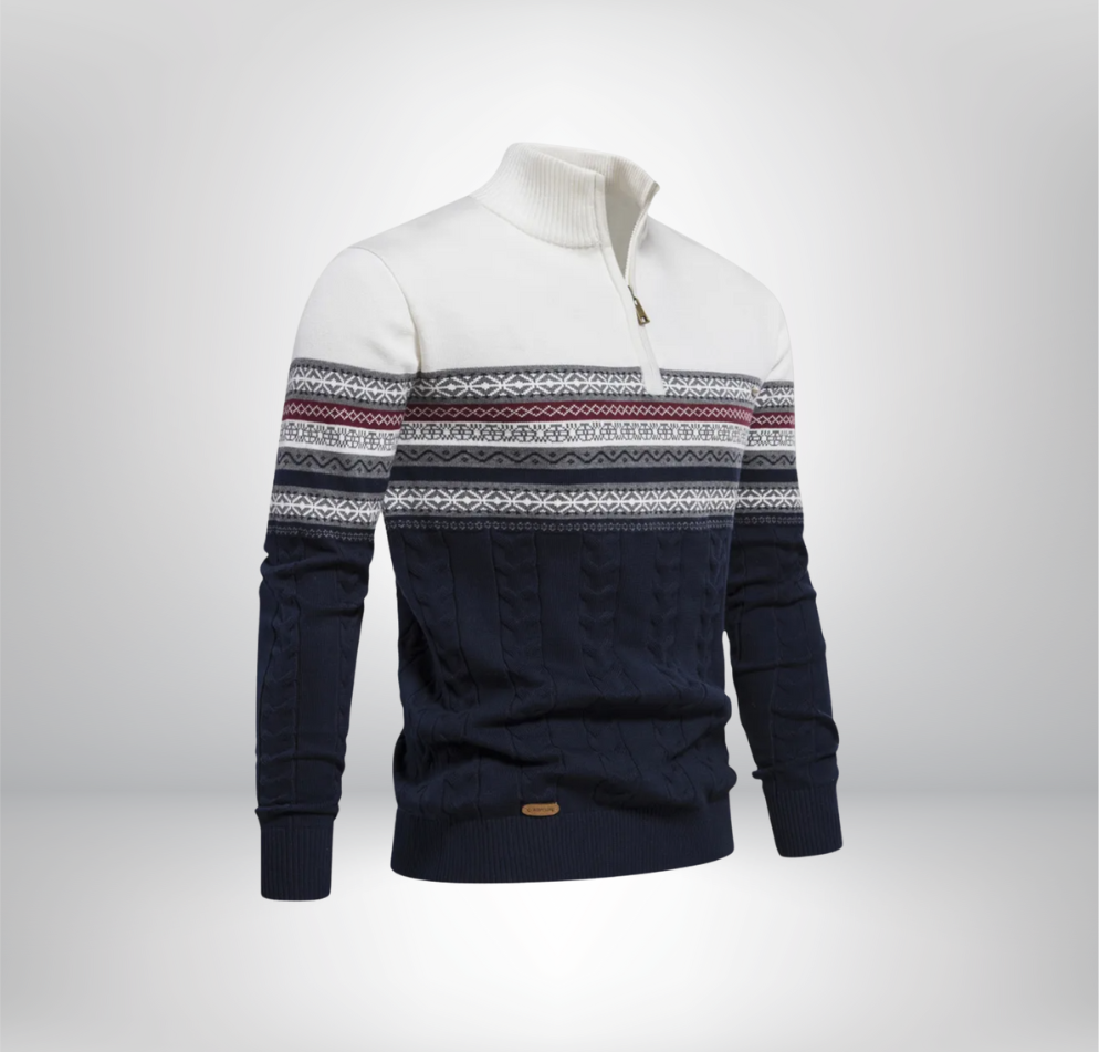 Alpina - Pull en coton à col zippé