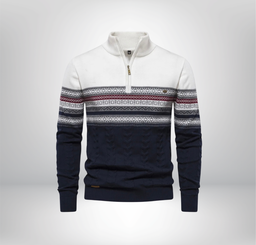 Alpina - Pull en coton à col zippé