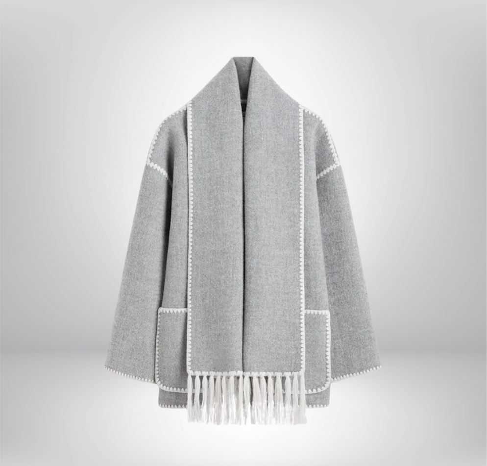 Eugénie - Veste châle à franges chic et élégante