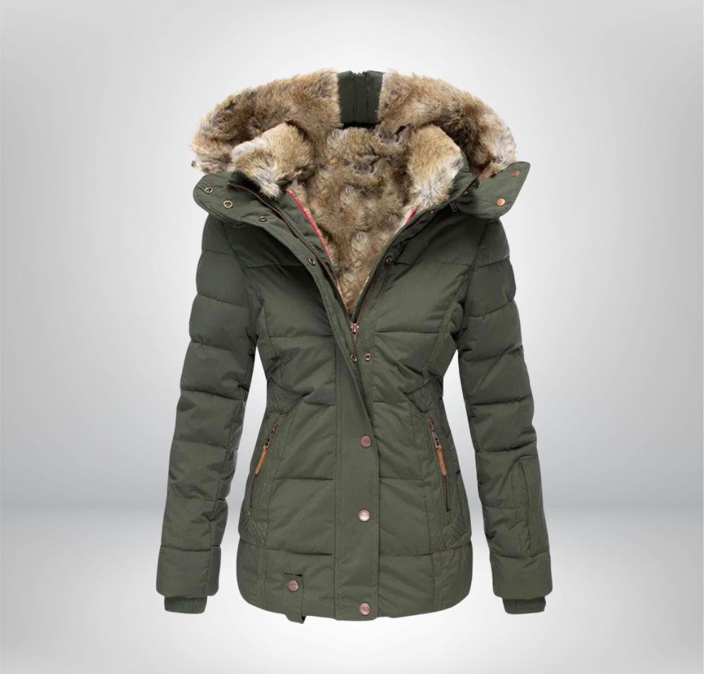 Corinne - Manteau d'hiver chaud doublé de fourrure
