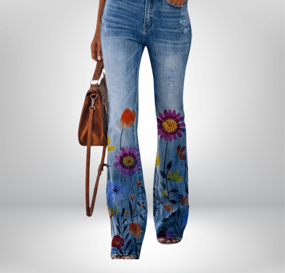 Frida｜Superbe pantalon évasé avec boutonnière