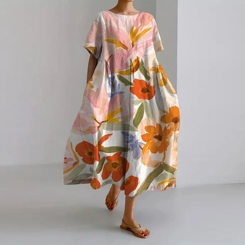 VALENTINA | Robe d'Été Fleurie avec Coupe Flatteuse et Liberté de Mouvement