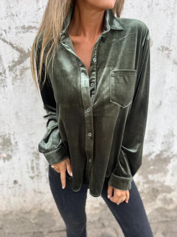 Catherine - Blouse en Velours Élégante
